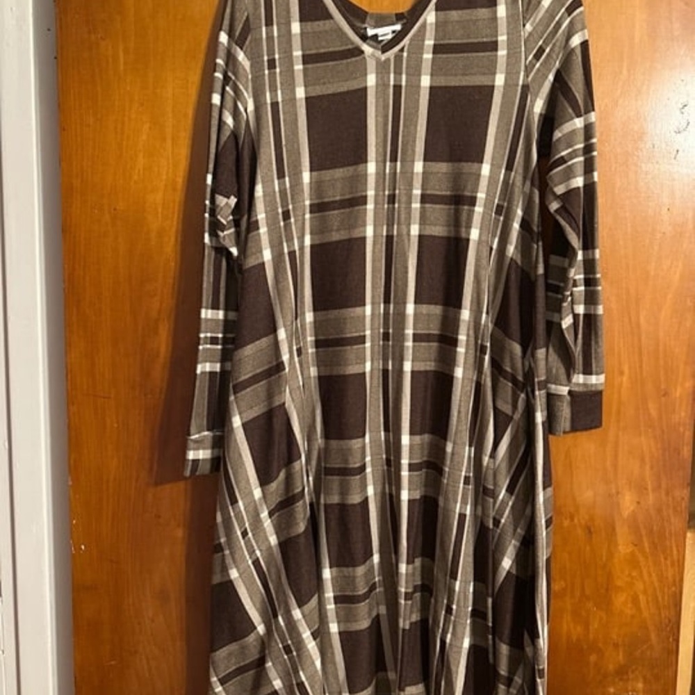 Plaid Brown Dress